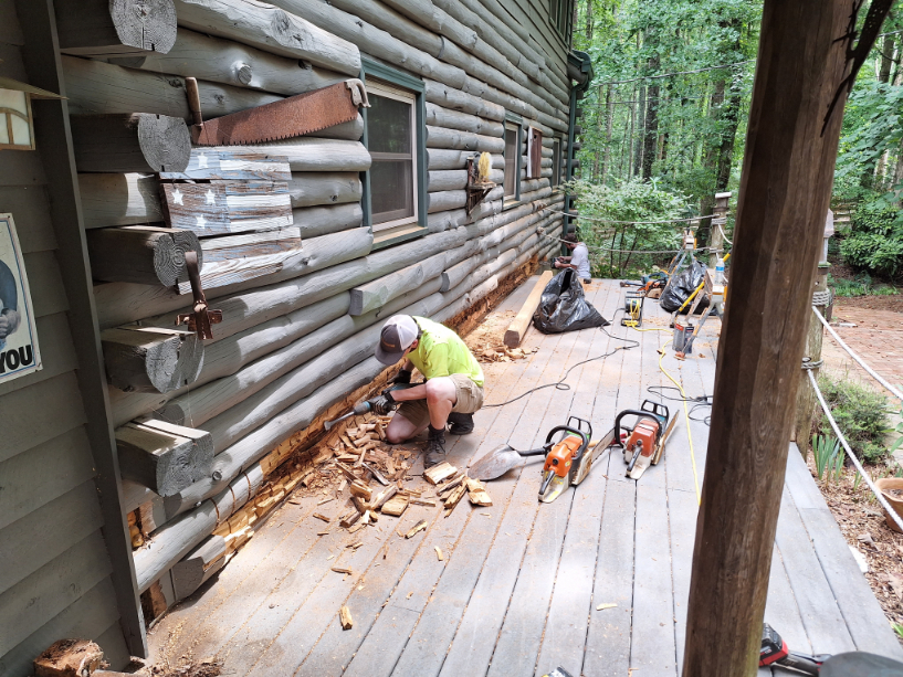 Rotten Log Replacement in Blue Ridge, GA | Peak Log Home Restoration